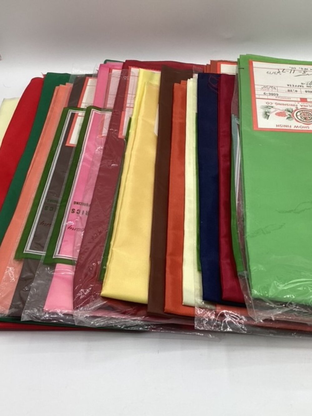 14 Textile Samples‎ Nylon Taffetta Nylon Satin Crafting & Sewing Vintage USA